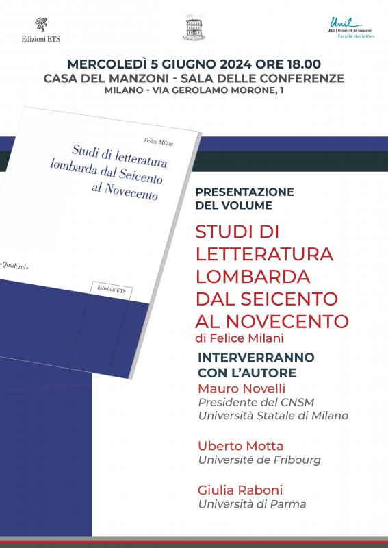Presentazione del volume Studi di letteratura lombarda dal Seicento al Novecento