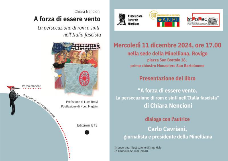 Presentazione del libro A forza di essere vento. La persecuzione di rom e sinti nell'Italia fascista