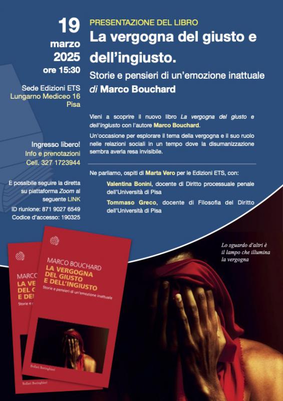 Presentazione del libro La vegogna del giusto e dell'ingiusto