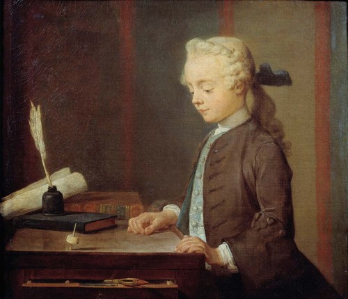 3/ - J.S. Chardin, Bambino che gioca con una trottola, 1705, Parigi, Louvre, Foto Scala, Firenze.