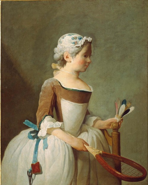 4/ - J.S. Chardin, Bambina che gioca al volano, 1737, copia di atelier, Firenze, Uffizi, Foto Scala, Firenze