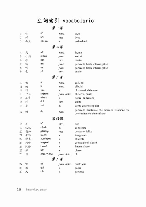 9/ - Cinese: Passo dopo Passo A1. 进级汉语一级. Manuale di lingua cinese per italiani